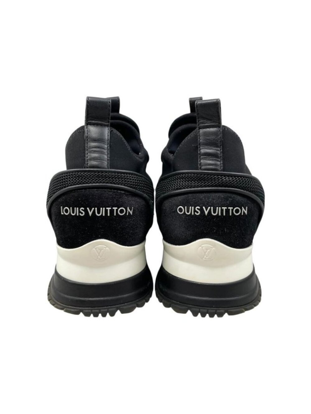 Louis Vuitton Sneakers Run Away 36.5 LV Circle Logo Suede Mesh Black - Picture 4 of 13
